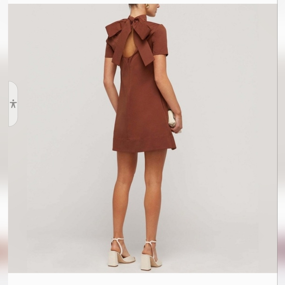 Staud Mini Ilana Dress in Clove Brown S